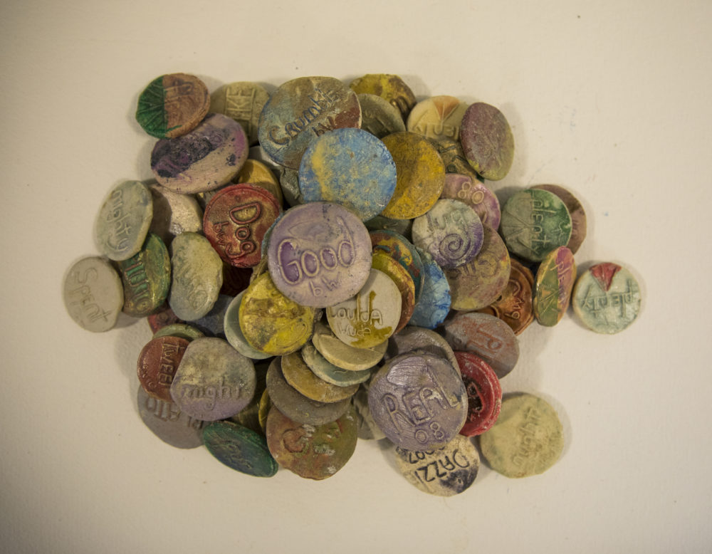 A sampling of the artist’s other coinages. Photo by Robert Nickelsberg