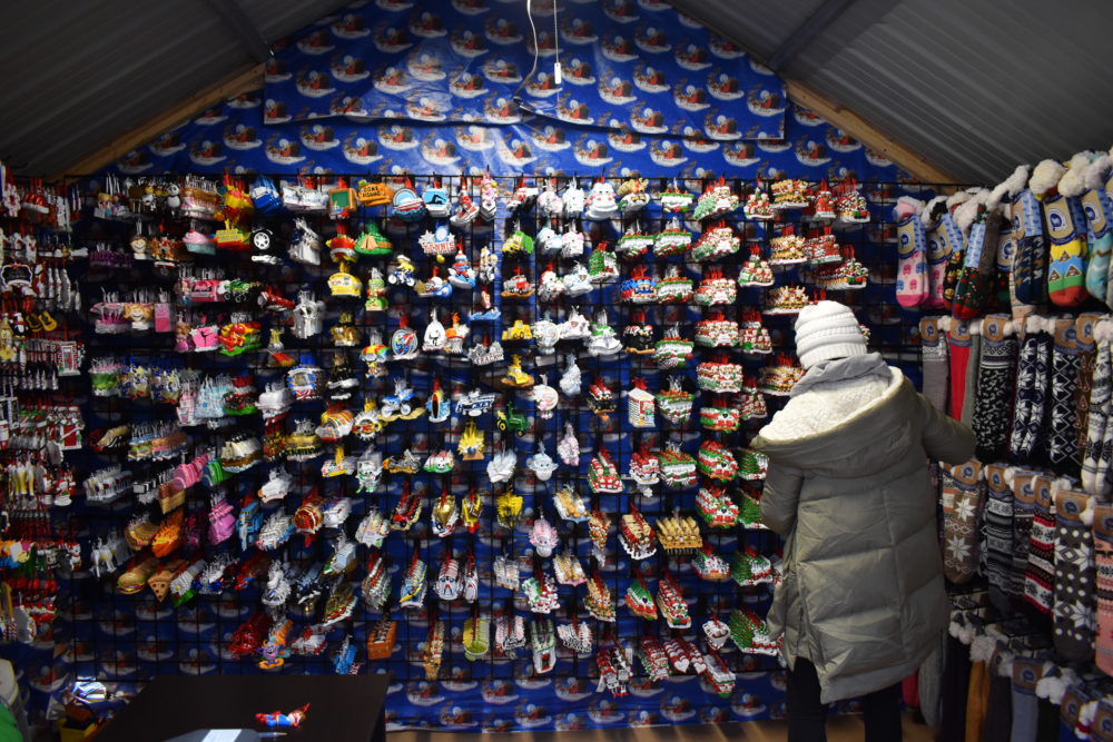 Some vendors, like this holiday-ornament shop, had trucked in large amounts of inventory to sell (Photo by Steve Koepp)